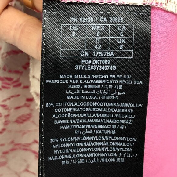 Guess By Marciano Pink Floral Lace Overlay Fit & Flare Date Night Dress 6 - Picture 8 of 16